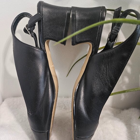 Slingback vintage Traditions low heel black shoes women - Picture 3 of 7